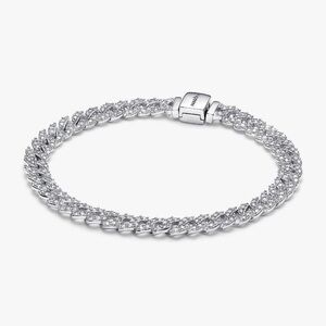 NEW Pandora Pavé Cuban Chain Bracelet, 7.9” Length